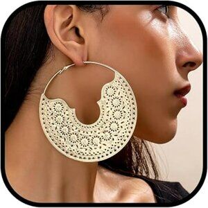 Chunky Hoop Earrings Gold Statement Cuban Vibe Stunning Set Lightweight